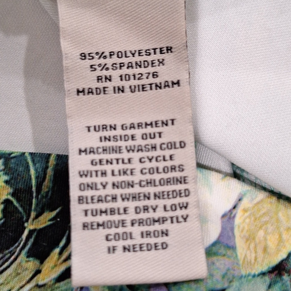 Beige by ECI Black Teal Tropical Multicolor Floral Maximalism Sheath Dress Sz. 4 - Picture 12 of 13